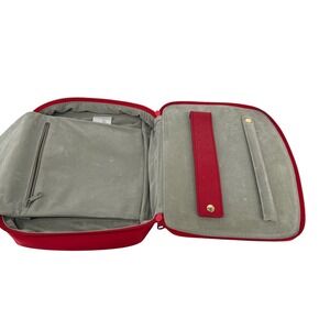 Lillian Vernon Red Travel Jewelry Organizer Case Bag Storage Zipper Pouch